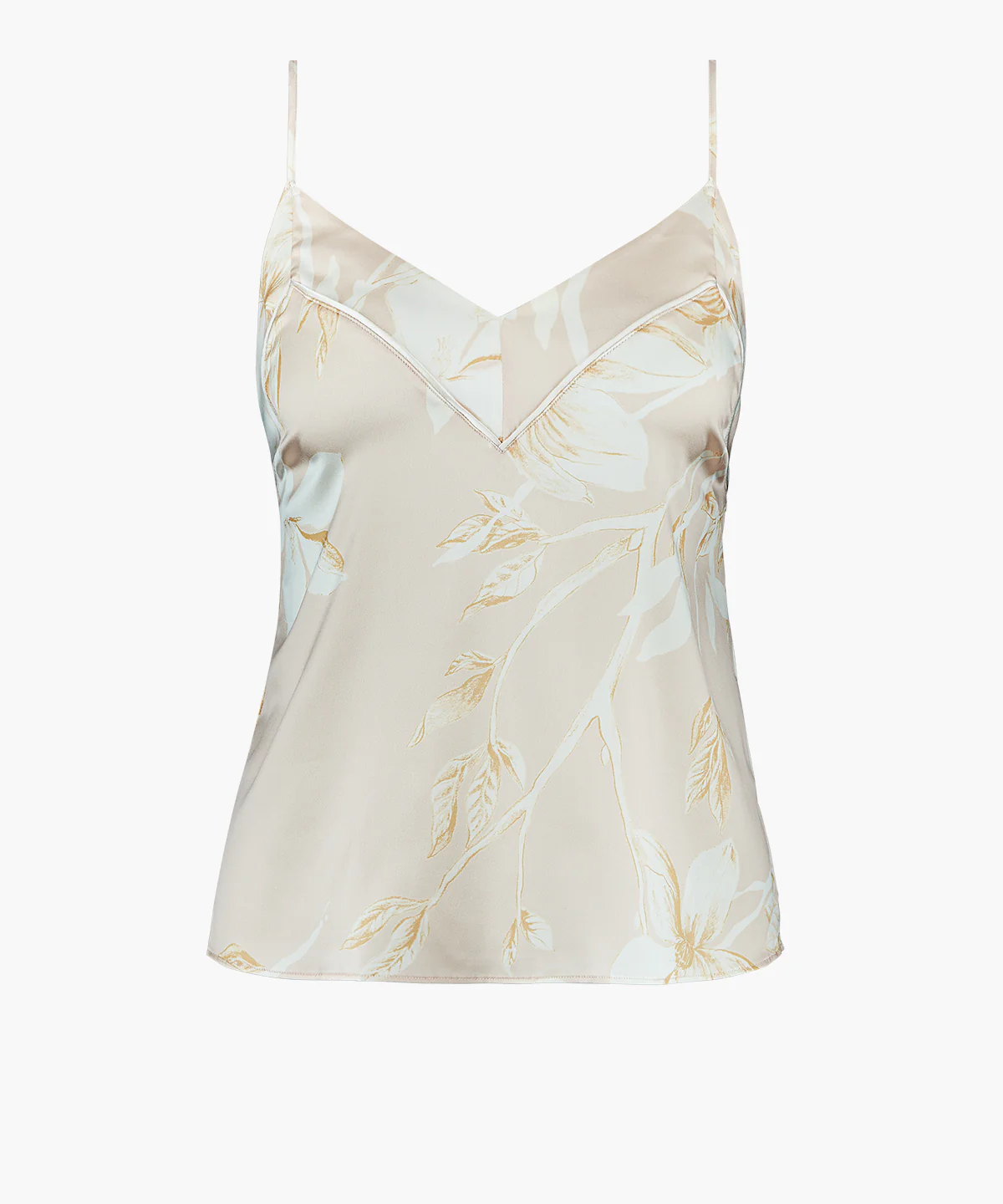 Silk by Night Top à fines bretelles Amberlight