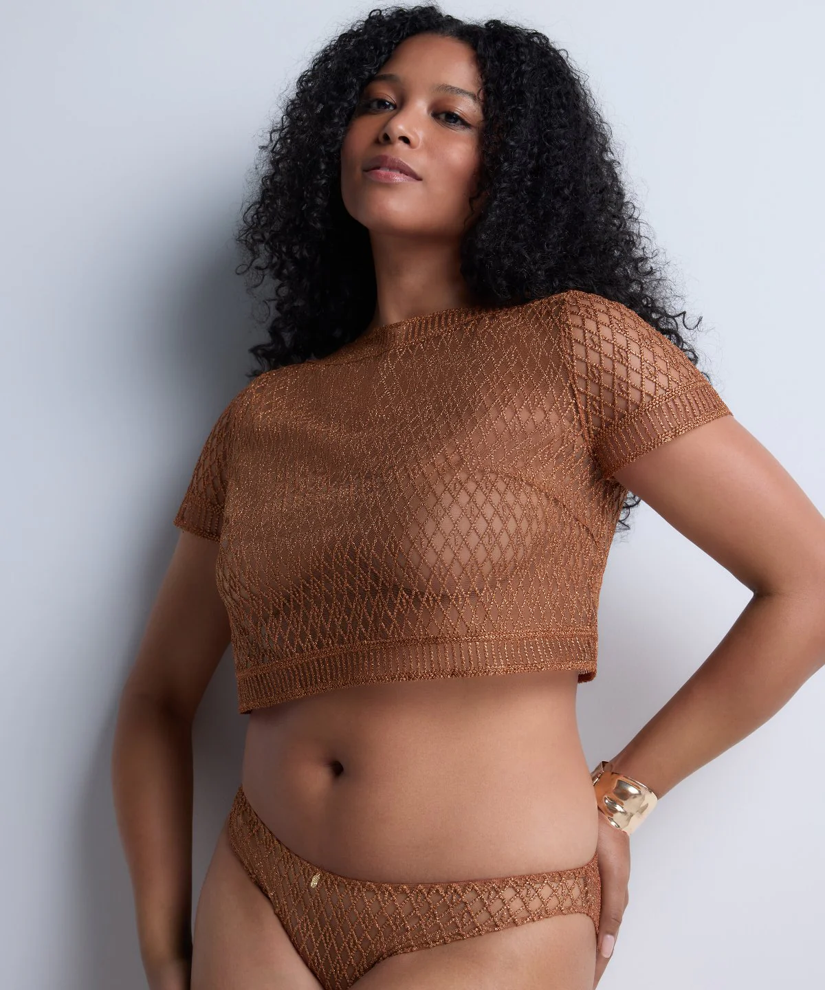 Stardust Dream Top manches courtes Amber Gold - Image 2